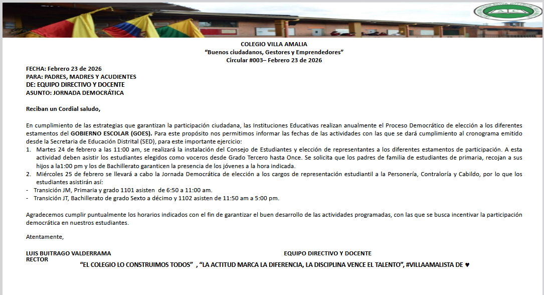 Circular 003 del 23 de Febrero del 2026