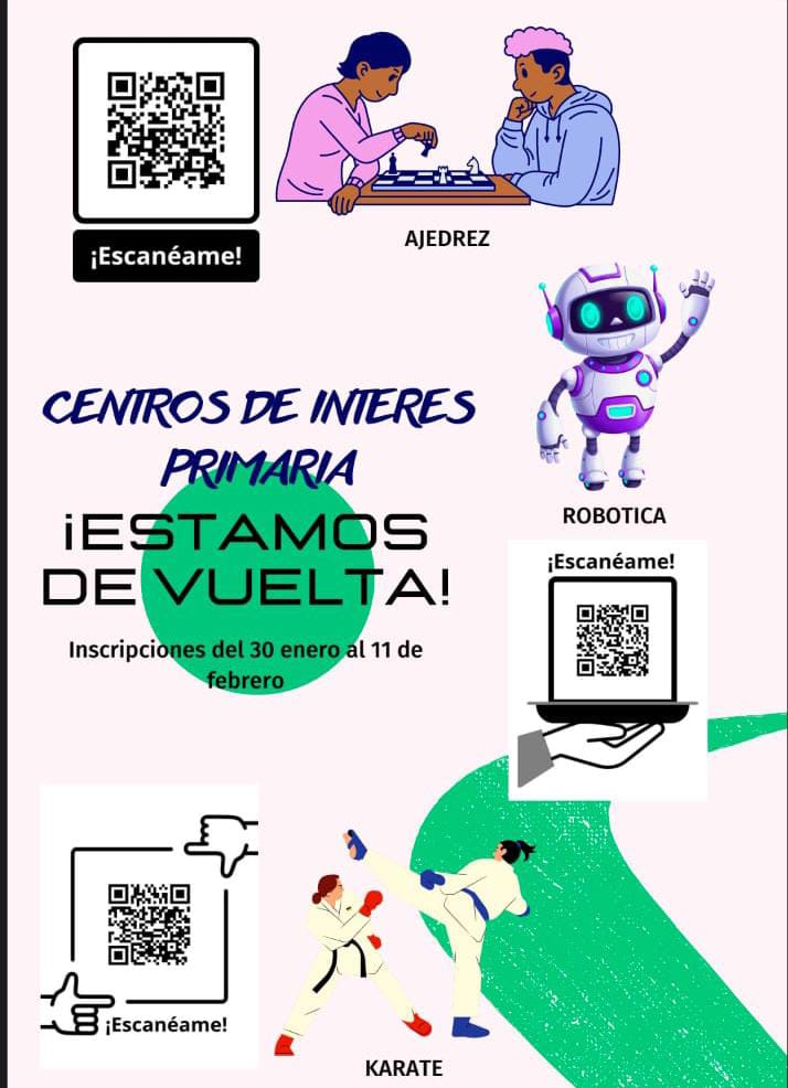 Inscripciones abiertas – Centros de Interés 2026 Primaria.