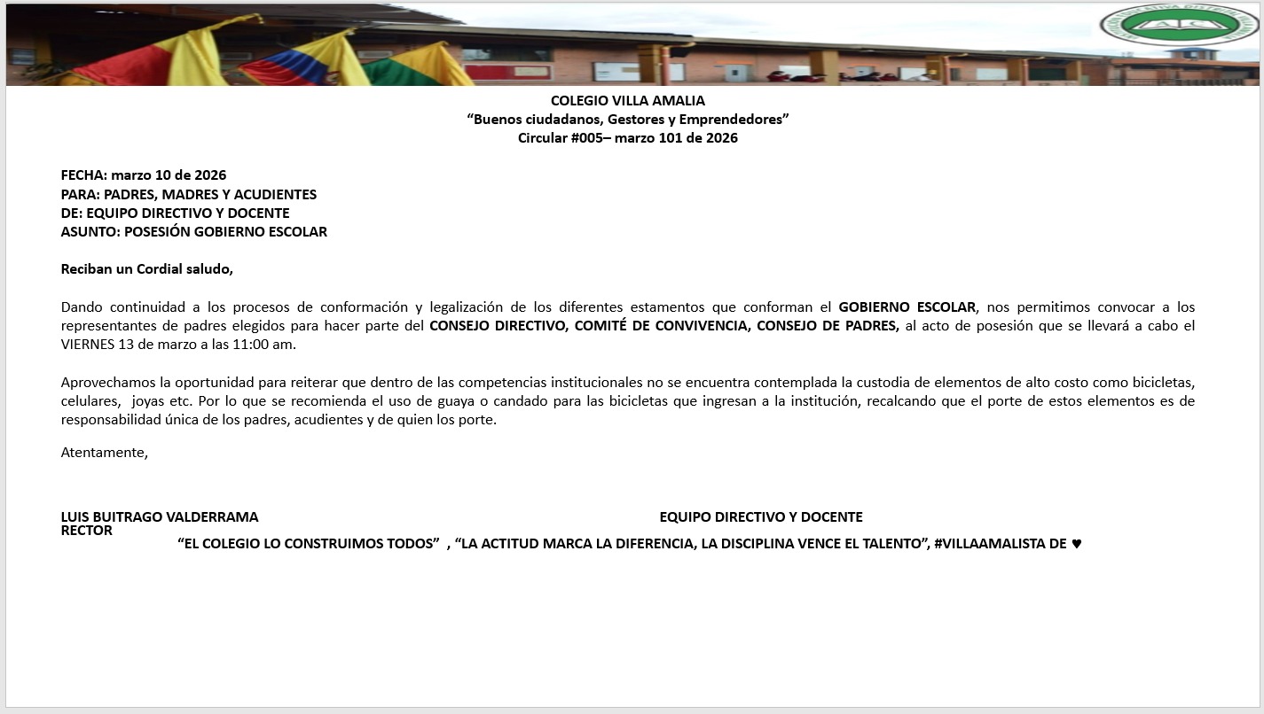 Circular 005 del 10 de Marzo del 2026