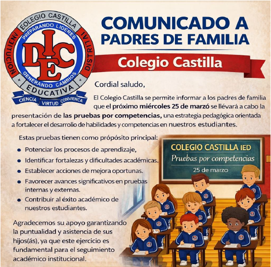 Comunicado a Padres de Familia: Pruebas por Competencias