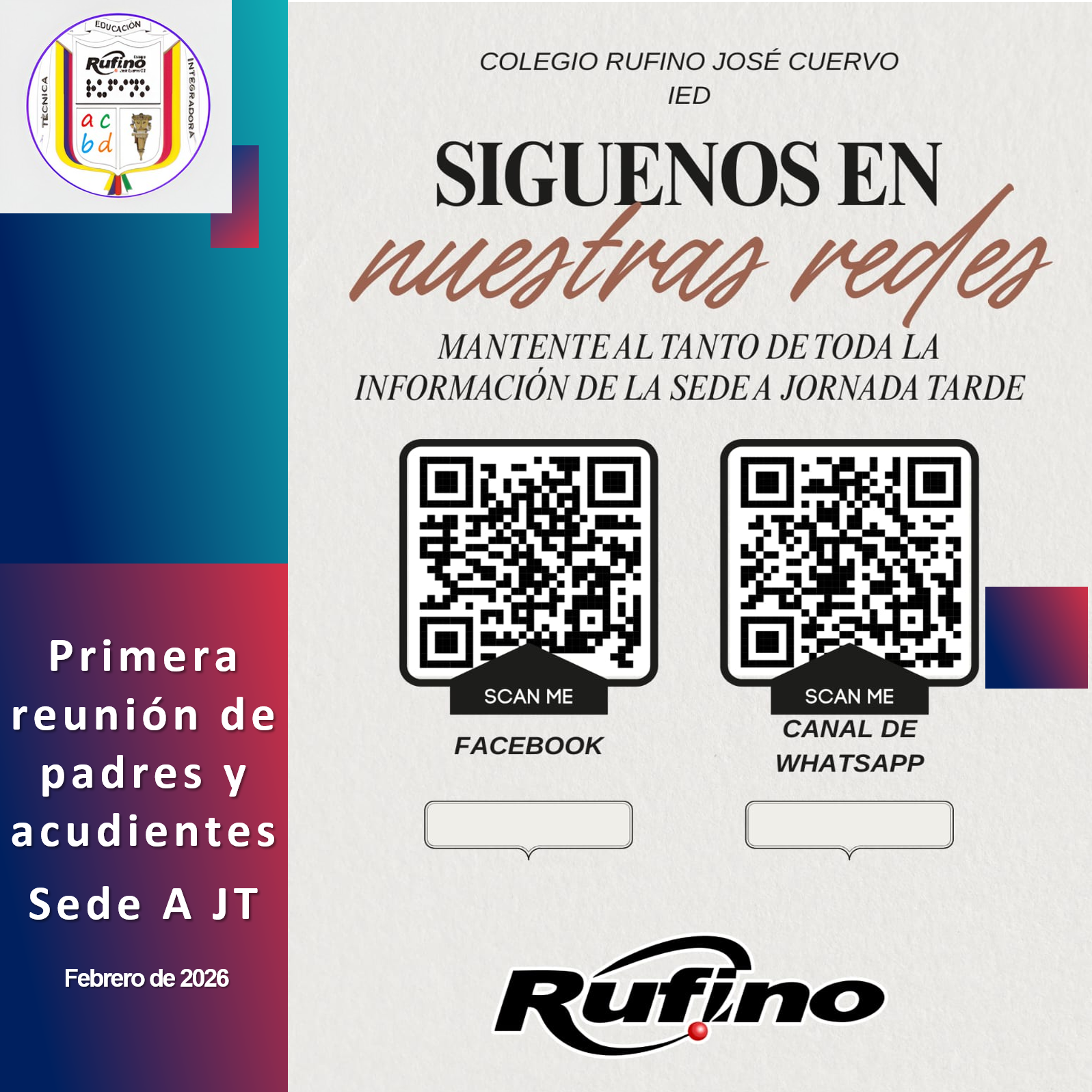 Códigos QR REDES Informativas SedeA JT