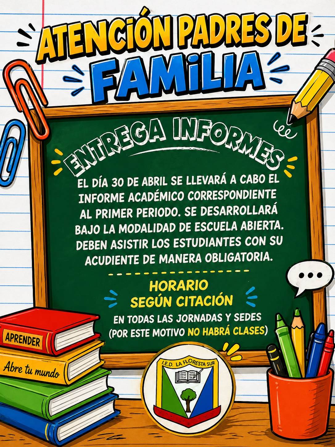 Entrega de Informes Primer Periodo