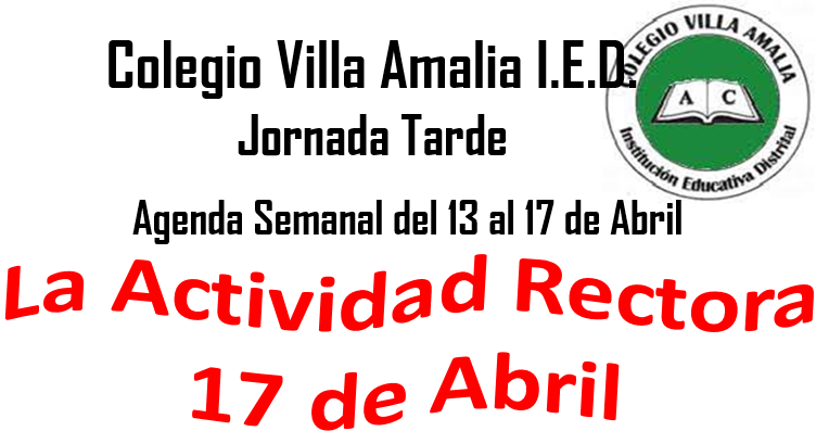 Agenda Semanal del 13 al 17 de Abril del 2026