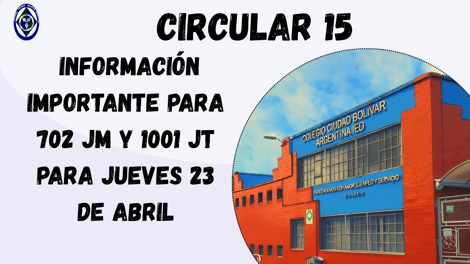 Circular 15 Información importante para 702 JM y 1001 JT