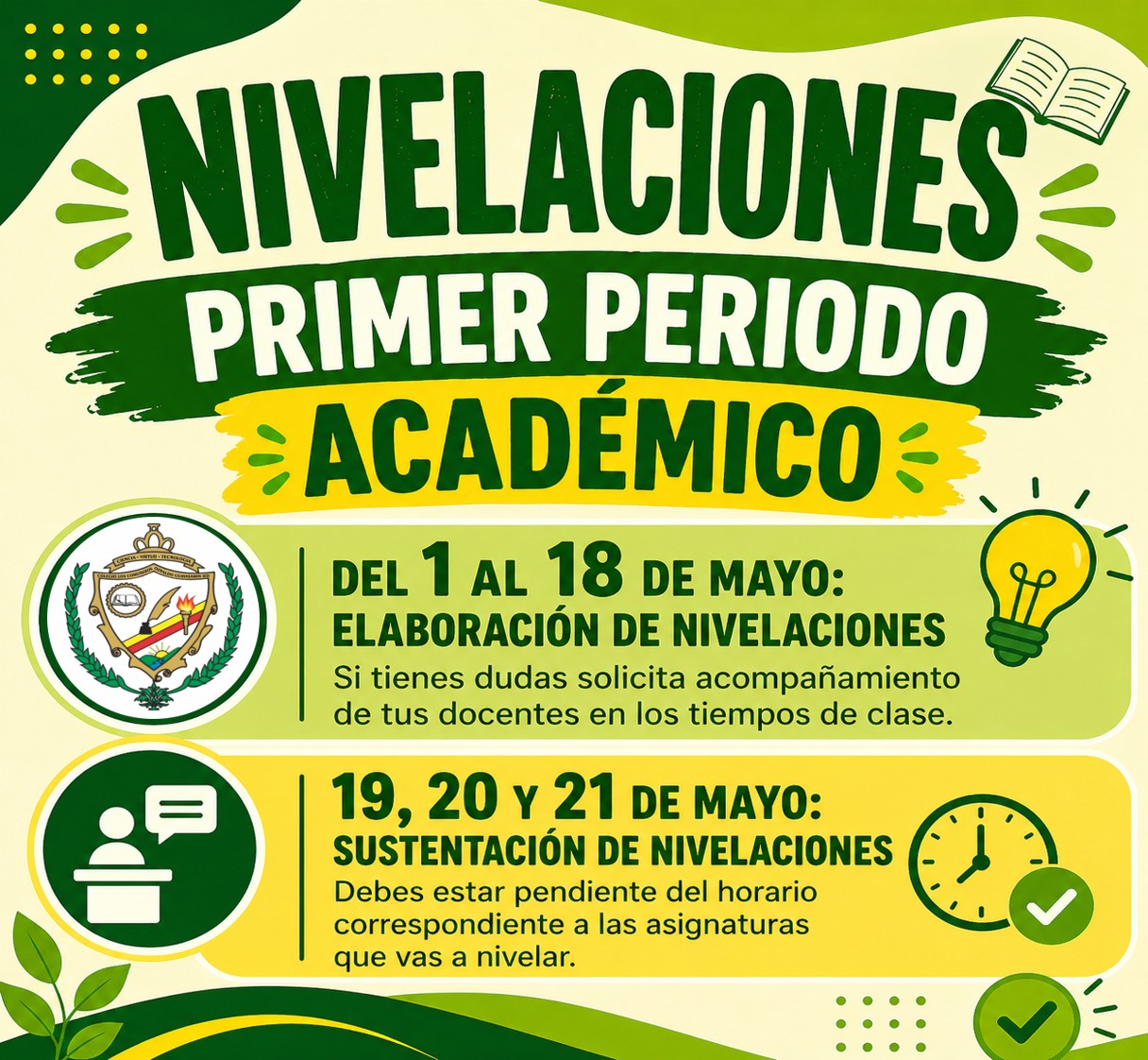 Nivelaciones Primer Periodo 2026