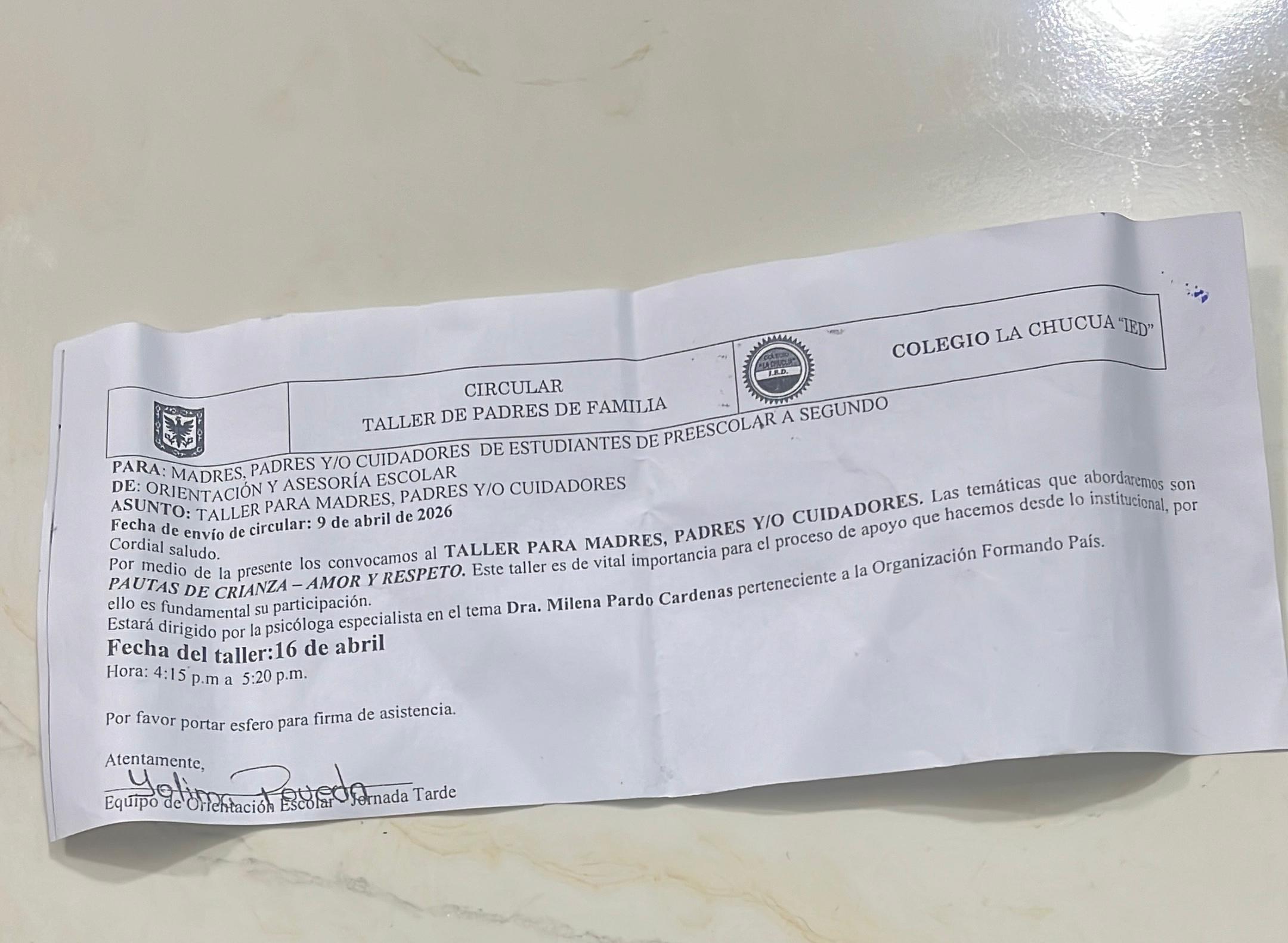 Reunión para padres