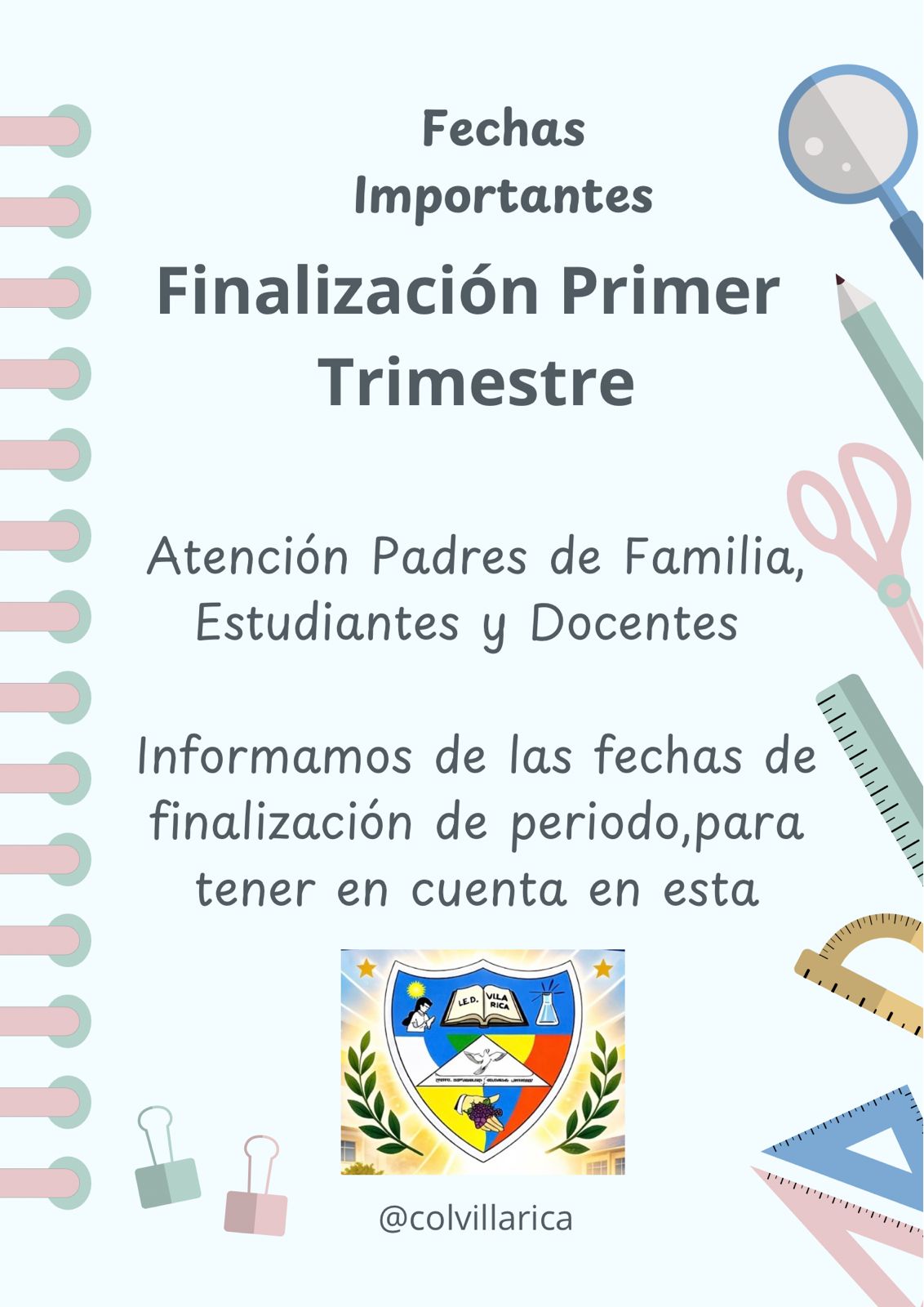 Imagen con texto de fechas importantes