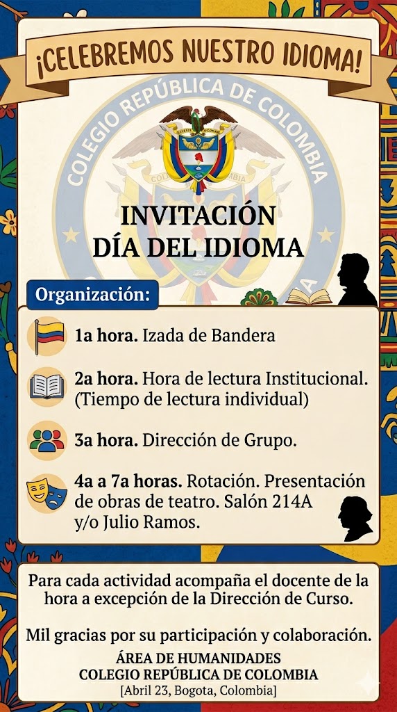 El 23 de abril se celebra el Día del Idioma como una forma de rendir homenaje a la lengua española y a su riqueza cultural, literaria e histórica.