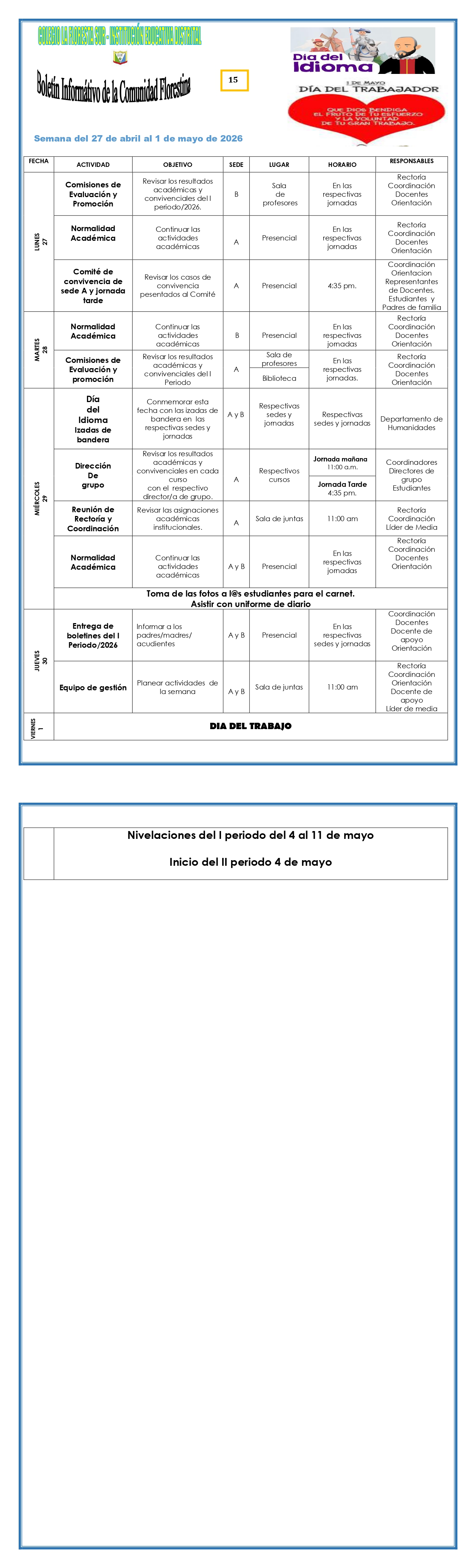 Boletín informativo semanal