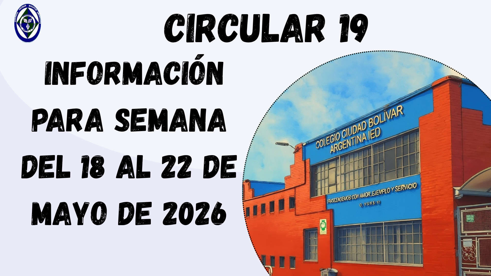 Circular 19: Información para semana del 18 al 22 de mayo