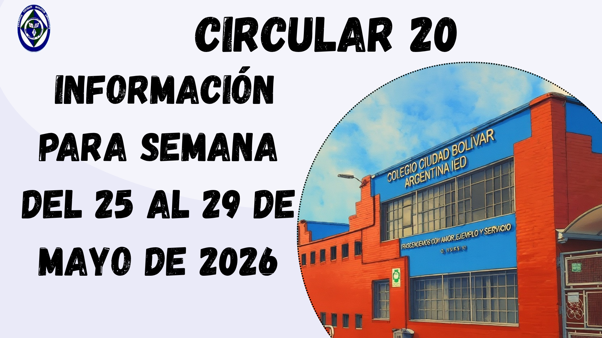 Circular 20 Información para semana del 25 al 29 de mayo