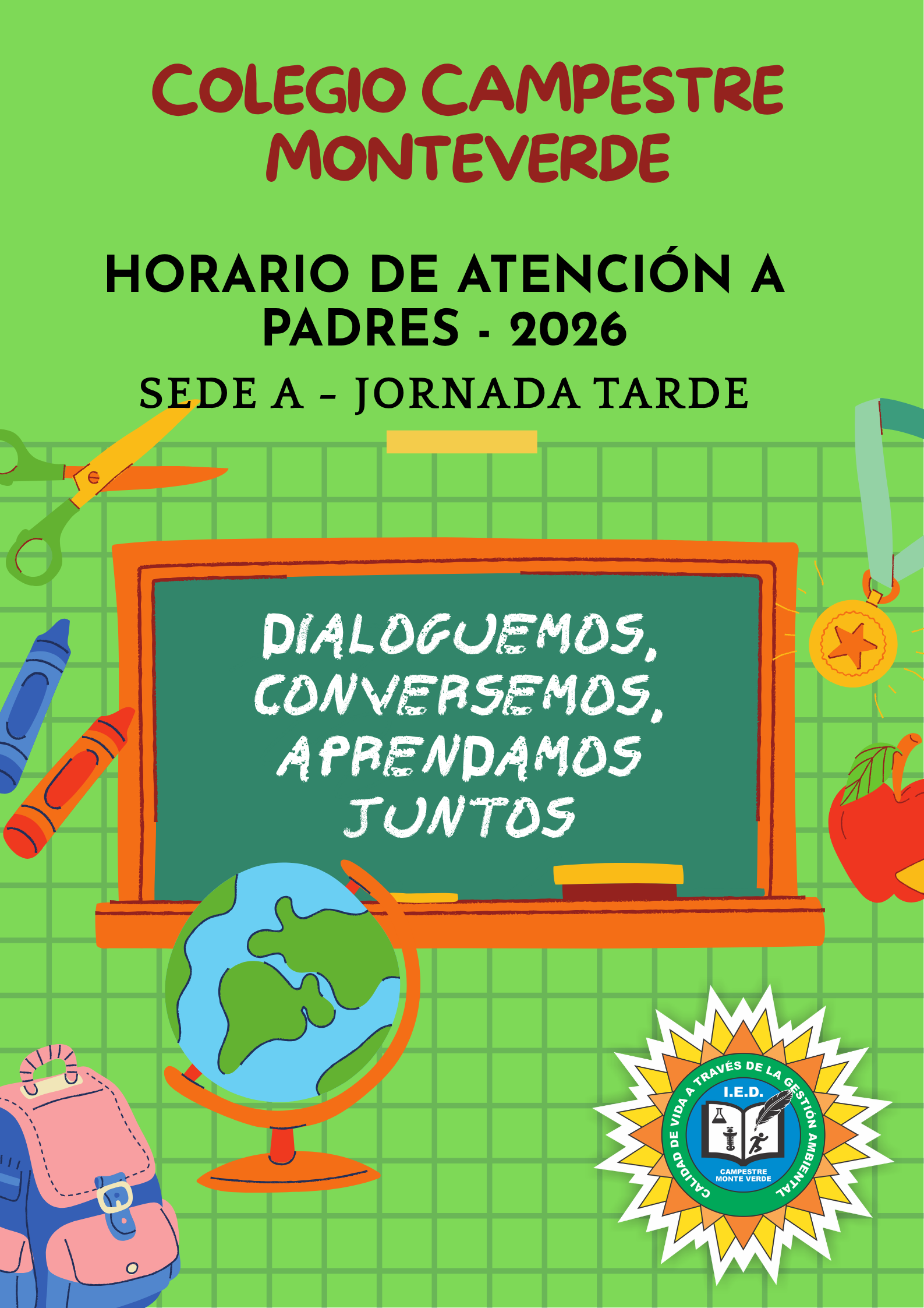 Horario de atención a padres Jornada Tarde Sede A