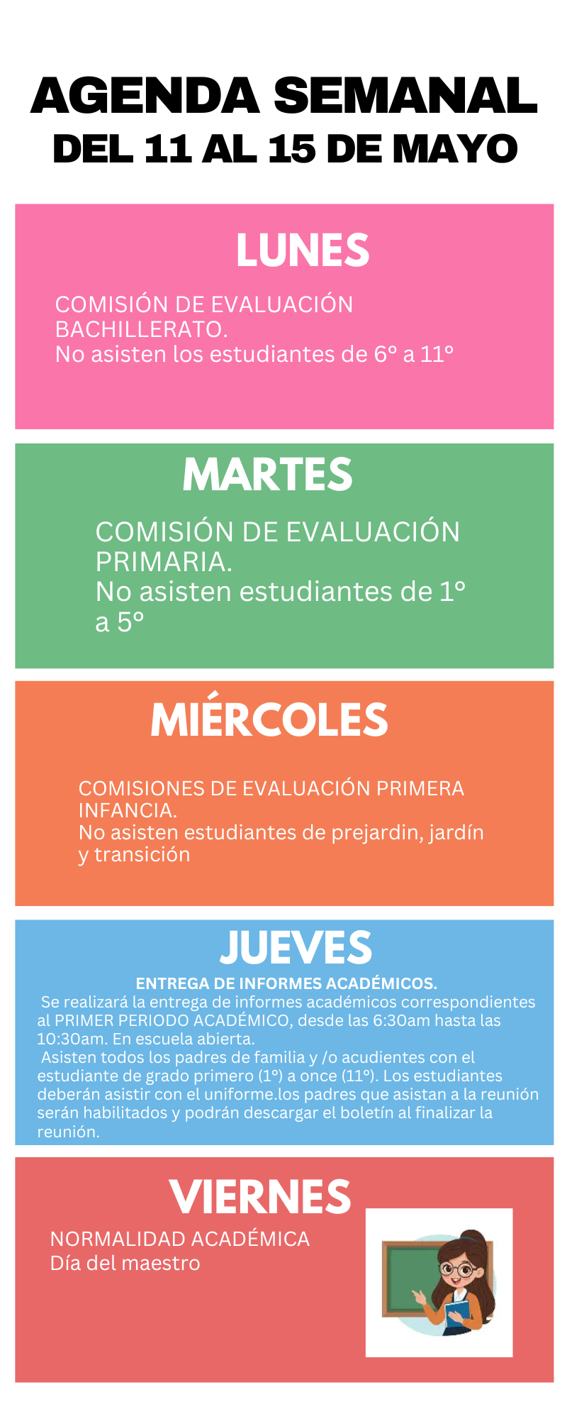 Semana del 11 al 15 de mayo