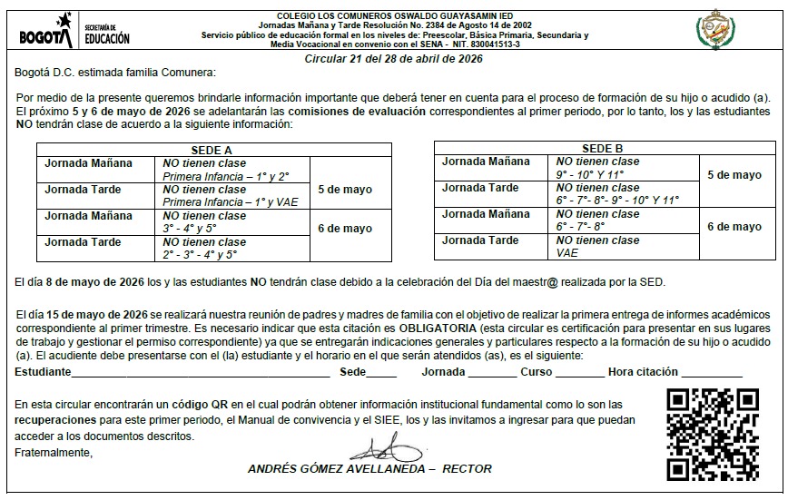 Entrega de boletines
