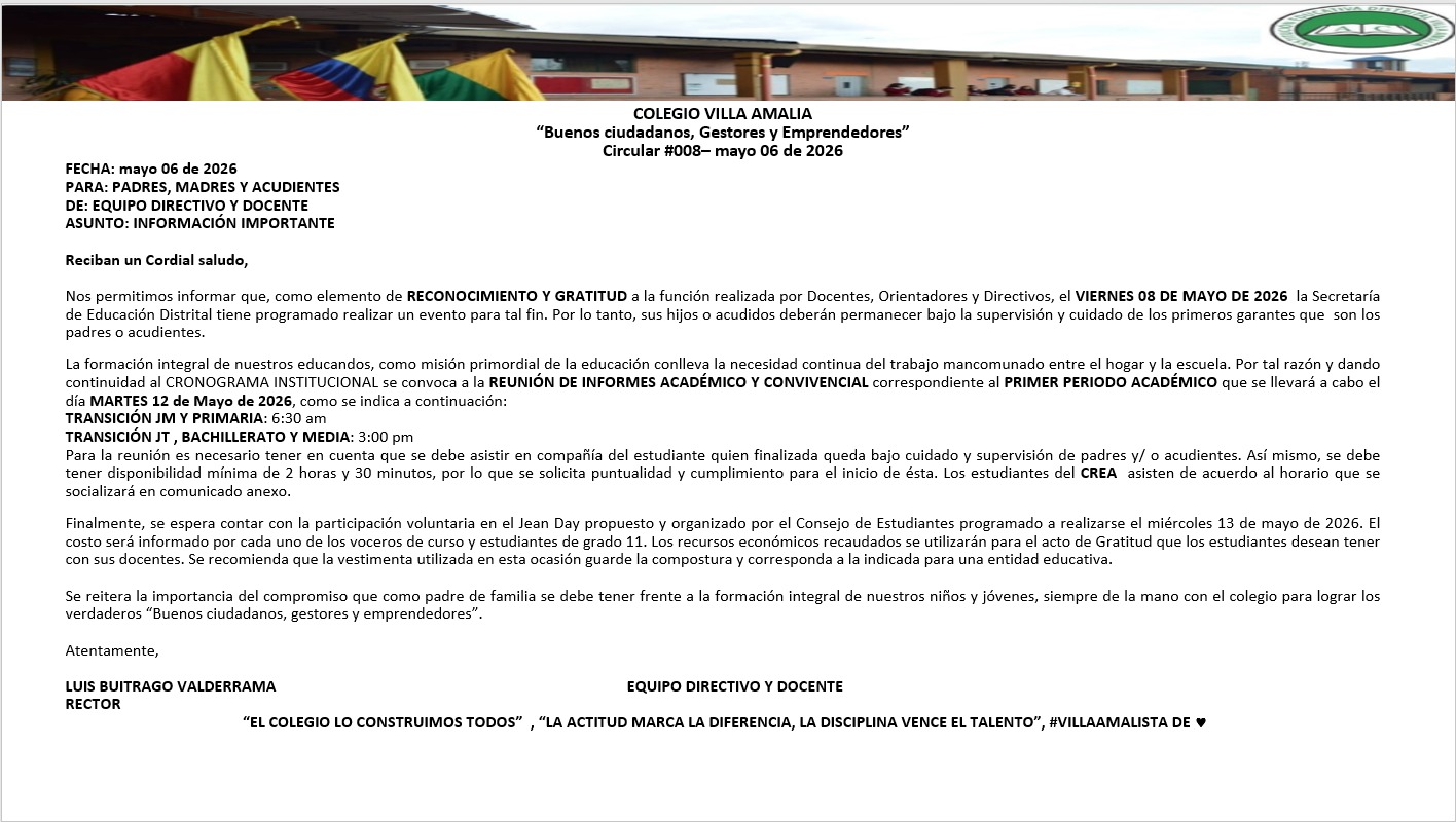 Circular 008 del 6 de Mayo del 2026