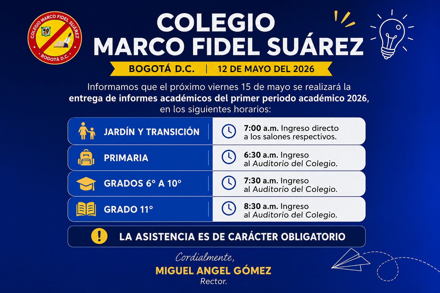 ¡Contamos con su valiosa asistencia!