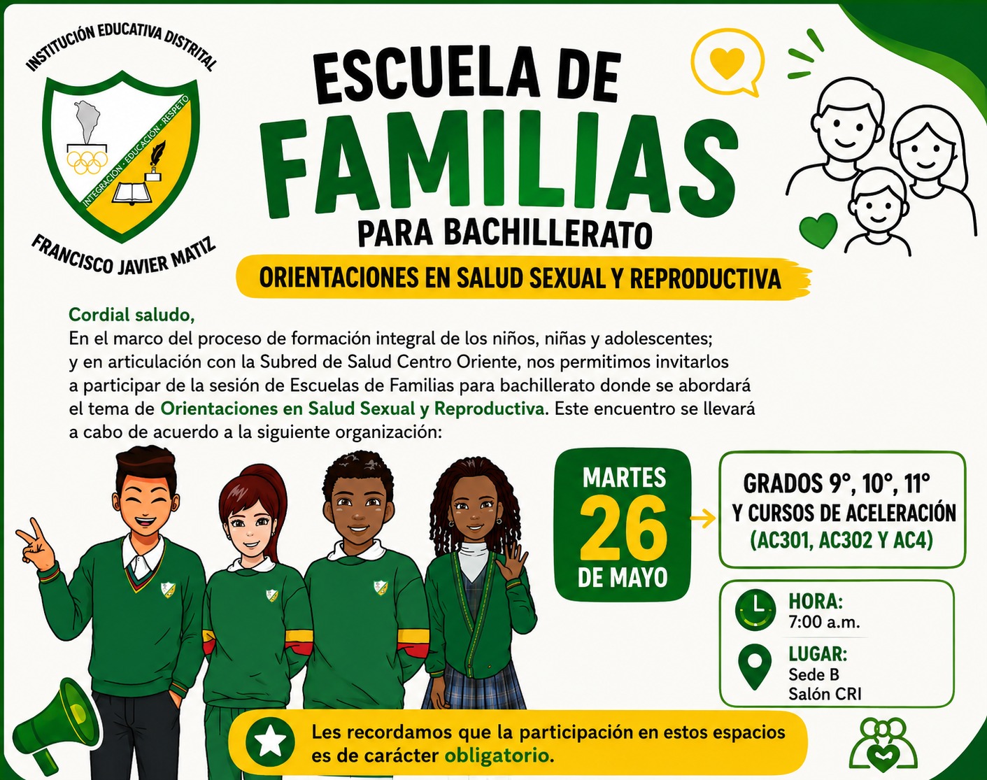 ESCUELA DE FAMLIAS PARA BACCHILLERATO