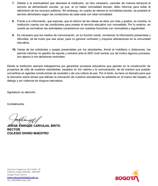 Comunicación importante