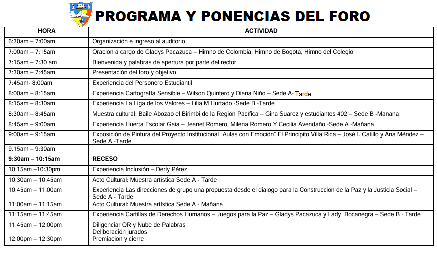 Imagen del programa y ponencias