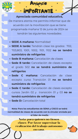 ¡Importante!, movilización 12 de junio