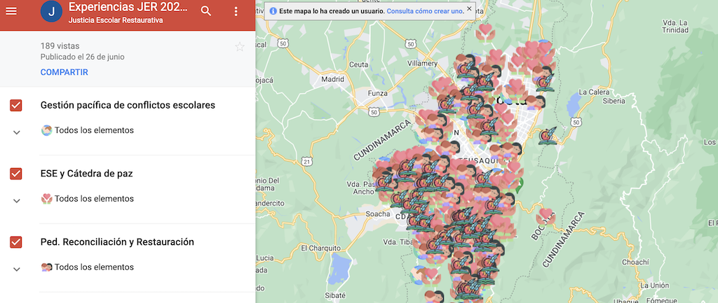 Mapa de experiencias JER en Bogotá